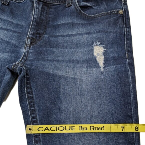 DL1961 Womens Low Rise Skinny Jeans Amanda Sz 28 x 29 Distressed Blue - Picture 13 of 16